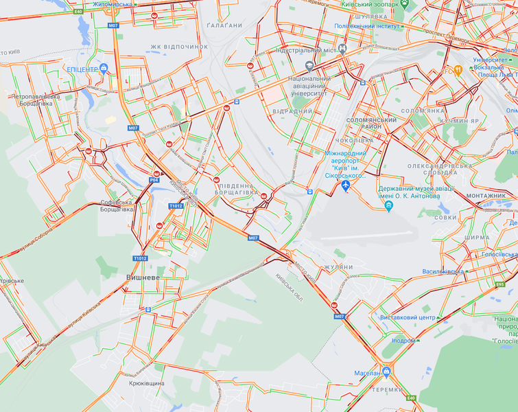 Пробки в киеве, ситуация на дорогах киева