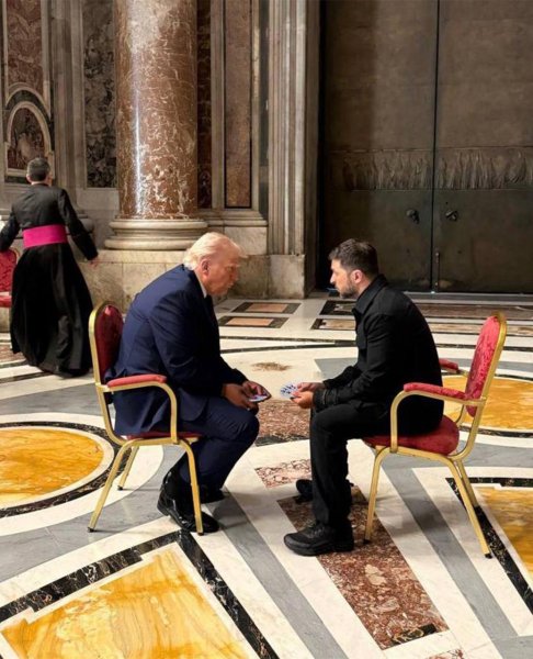 Трамп і Зеленський мем про гарні карти Трамп, Зеленський, зустріч, 26 квітня, Рим, карти, Білий дім, покер