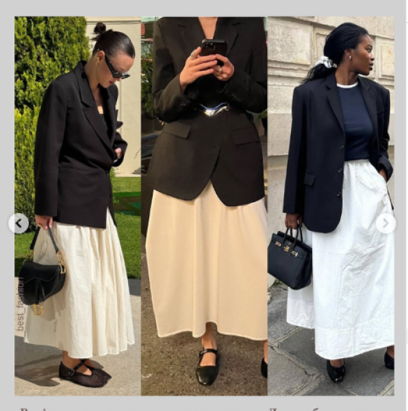 образ тренд біла спідниця З піджаками