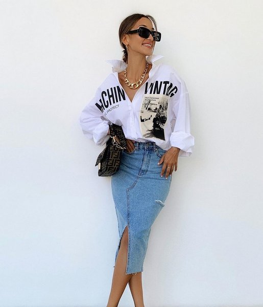 Юбка из денима весна-лето 2021