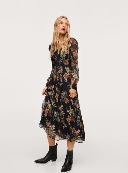 платье с принтом, модные тренды, тренды 2022, модные платья