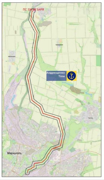 Схема ЛЕП, яка доходить до Кальміусу