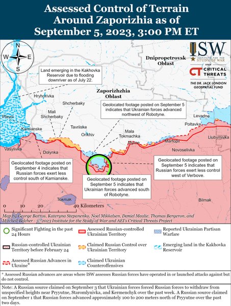 Участок фронта к югу от Орехова — ISW