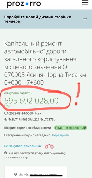 ремонт дороги, тендерные закупки, война в Украине, государственный бюджет, тендер на ремонт, Закарпатская область