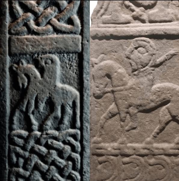 викинги, статуя, камень, резьба, пикты, Мэн, воин, артефакт, находка, церковь, Глазго, Шотландия, раскопки, коллекция, Гован, исследования, музей