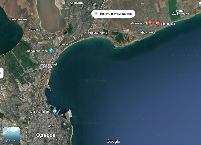 Одеська область, Фонтанка 3 Карта Одеської області