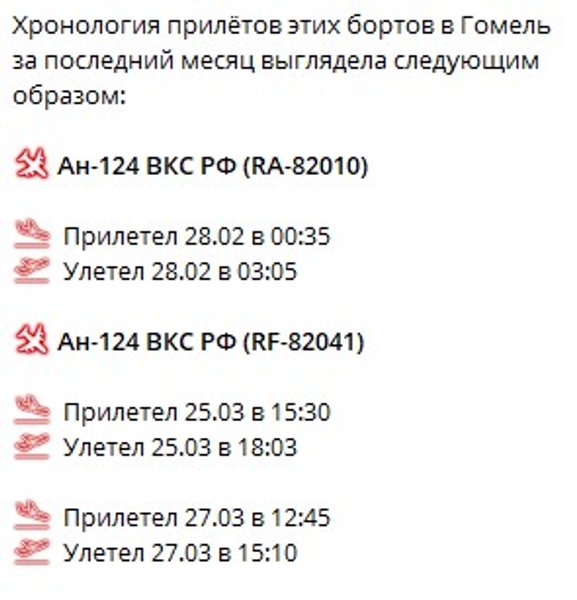 приліт до Білорусі Ан-124