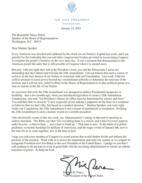 Письмо Пенса