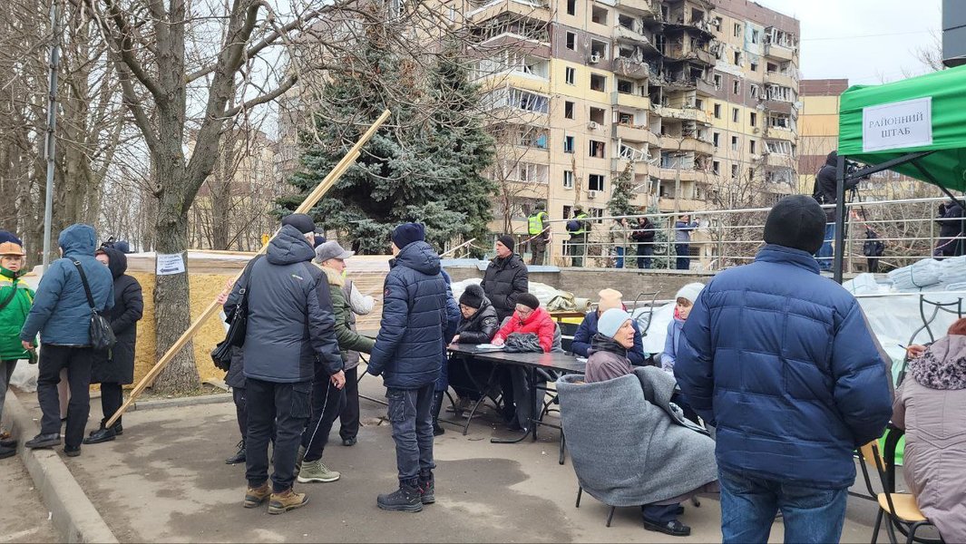 Последствия ракетного удара по Кривому Рогу