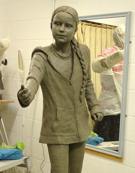 Грета Тунберг, скульптура, макет