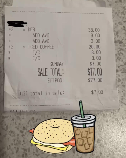 Чек в кафе завел в ступор туриста, обман, высокие цены, обслуживание в заведениях питания, курьезы, туризм, Австралия