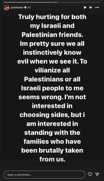 Джастин Бибер, война, Израиль