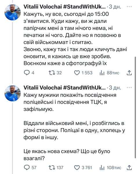 Віталій Волочай, ТЦК, поліція, патруль, мобілізація в Україні, вручення повістки