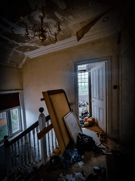 Покинутий особняк, будинок, руїни, житло, нерухомість, розкішне житло, розграбували вандали, цінні речі, курйози, фотограф