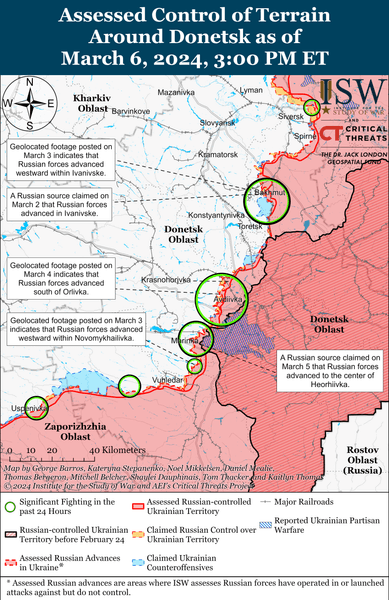 Донецькйи відрізок, 6 березня, Авдіївський та Новопавлівський напрямки