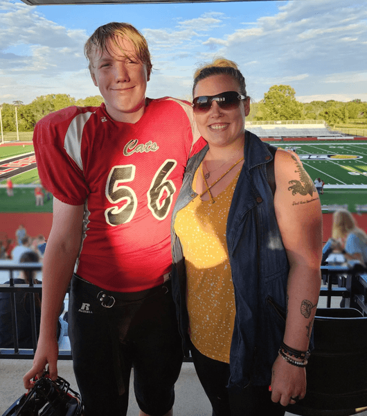 Морган Мур с сыном Калебом