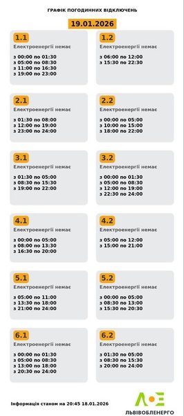 львов область графики 19 января