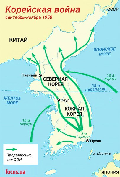 Северная Корея, Южная Корея, раздел Кореи, 38 параллель, корейская война, война в корее, военные карты