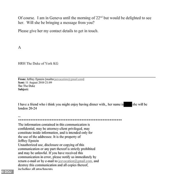 Письмо Эпштейна — бывший принц Эндрю ходил на свидания с молодой россиянкой