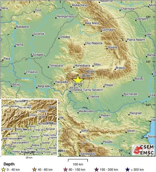 Землетрясение в Румынии