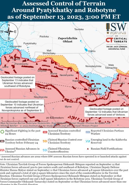 Карта боевых действий, южное направление