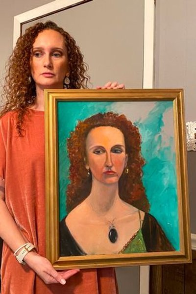 Жінка купила картину, картина, полотно, малюнок, двійник, схожа жінка, художник, побачила в інтернеті, попросила купити