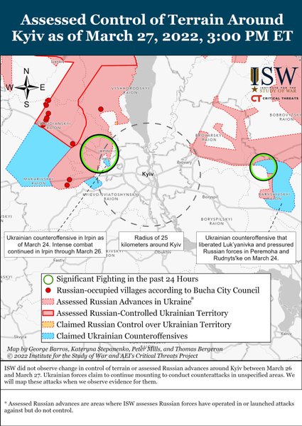 карта контролю Києва, бої навколо Києва