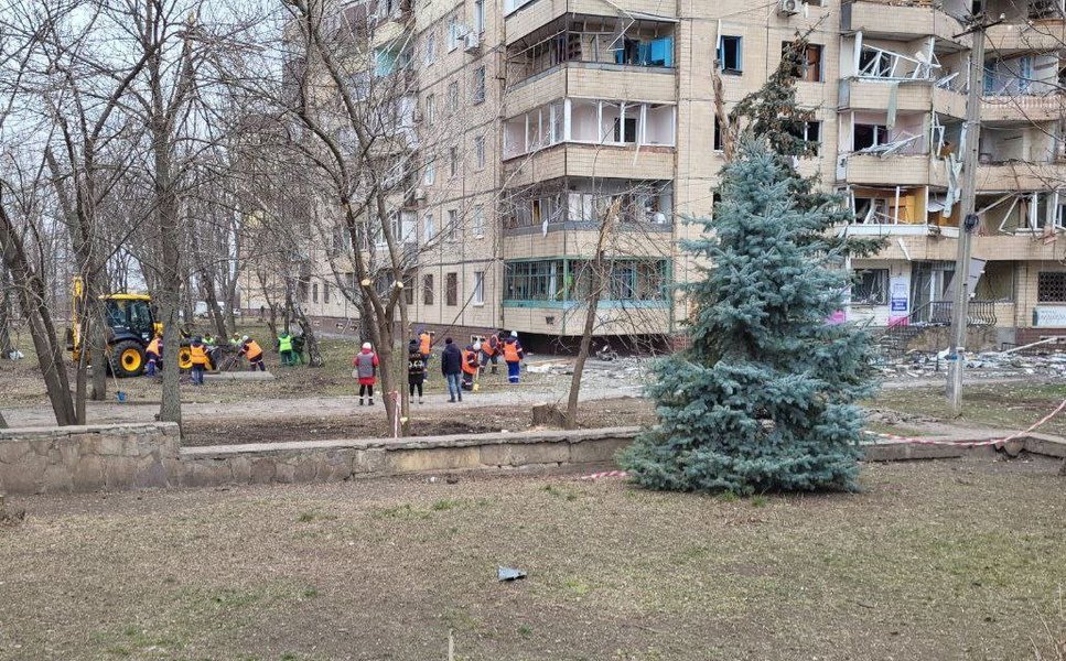 Последствия ракетного удара по Кривому Рогу