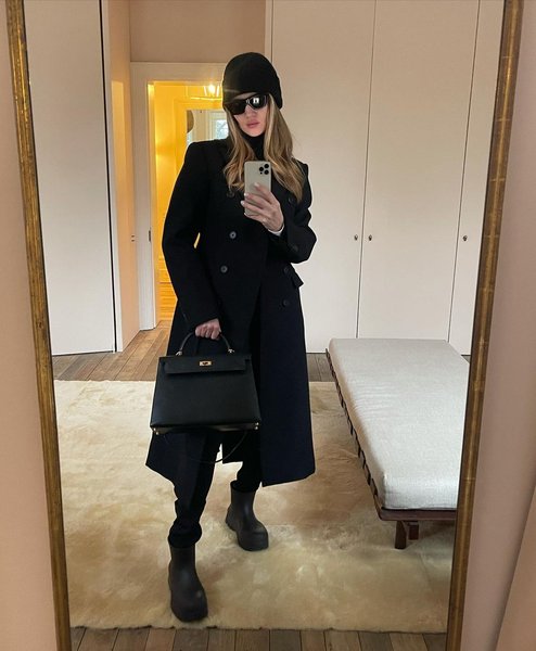 черное пальто, модное пальто