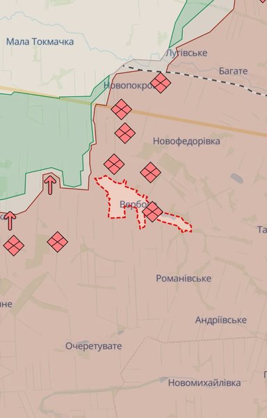 Ситуация вблизи населенного пункта Вербово / DeepStateMap