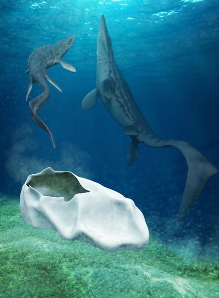 мезозавр ящірка яйце