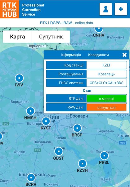 RTK, карта, Украина, фото