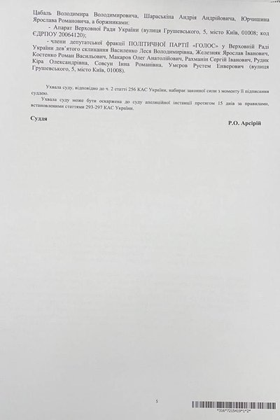 Голос, ОАСК, фракція, Устинова, Залізняк