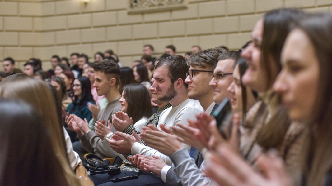 Президент Европарламента Роберта Метсола на встрече с львовскими студентами