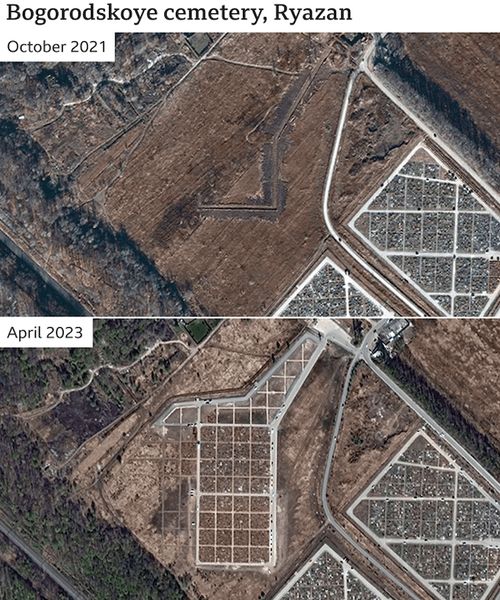Супутникові знімки кладовища в Рязані