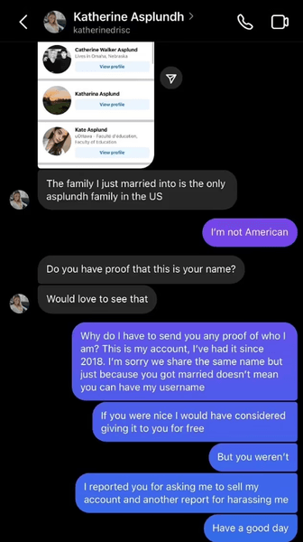 Сообщения в Instagram, спор, жена миллиардера, переписка, личка переписка, смена имя пользователя, скандал, ссора