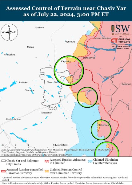 війна україна росія донецька область карта, Часів Яр