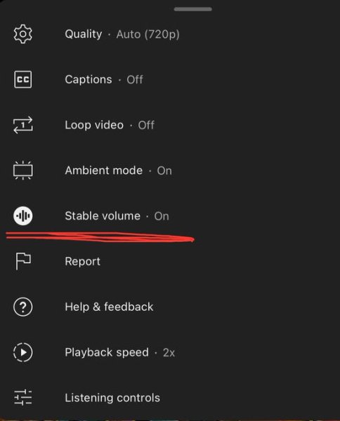 YouTube, stable volume