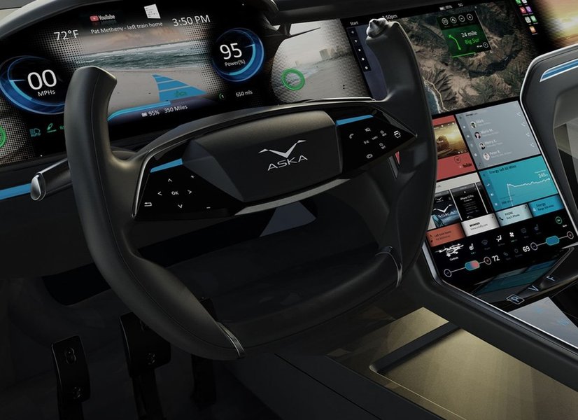 Aska, гибридомобиль, салон, интерьер,