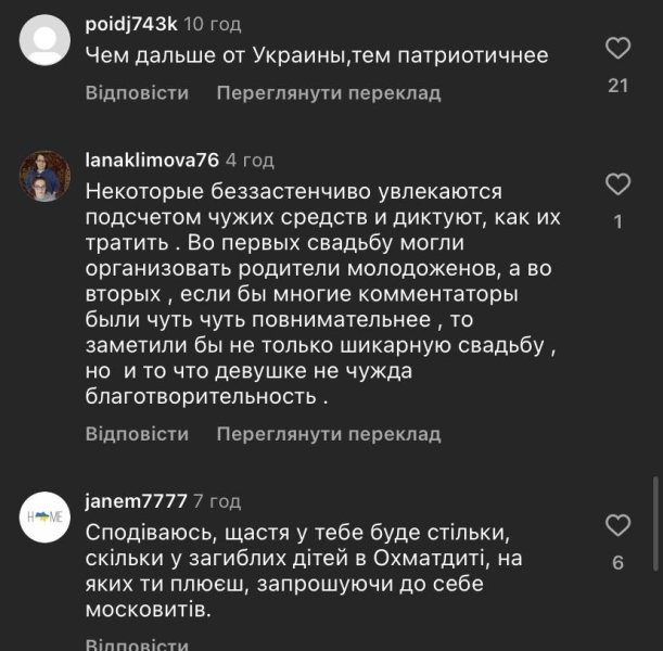 Коментарі під фото нареченої Коментарі під фото нареченої
