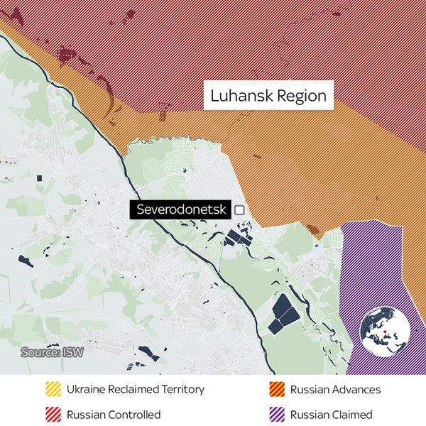Сєвєродонецьк на карті
