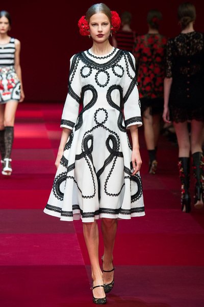 Монохромное платье, черно-белое платье