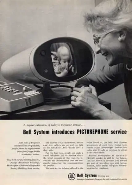 Picturephone, технологія, зустріч, камера, бізнес, спілкування, зв’язок, лінія, офіс, мікрофон, відеозв’язок, конференція, Ikonophone, Bell Laboratories, відеодзвінки