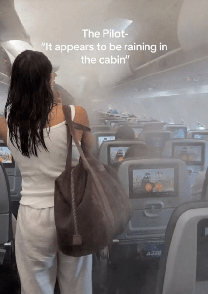 Дощ у літаку, освіжаюча волога влітку Дощ у літаку, освіжаюча волога влітку, освіжаюча процедура, дощ під час польоту, пасажири замерзли, пілот рейсу