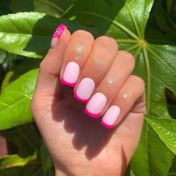 цветной френч, французский маникюр, модный маникюр, маникюр 2022