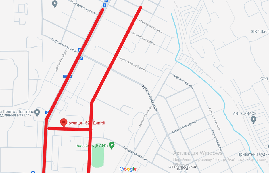 Дніпро, мапа