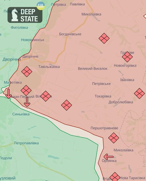 карта, Синьковка, Ивановка, Кисловка