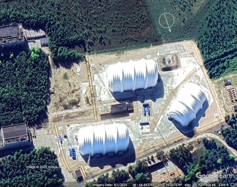 Сутупникове фото полігону Ненокса біля порту Северодвінськ, H.I. Sutton