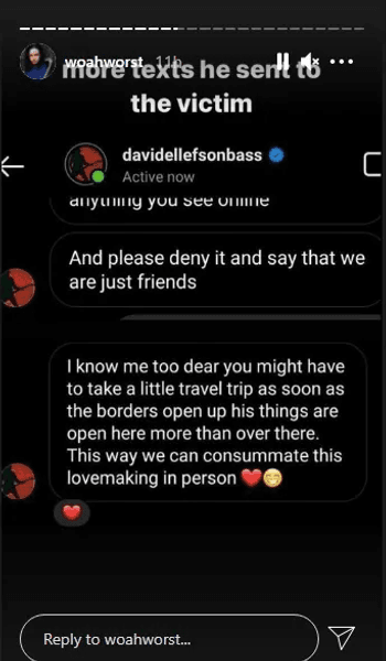 Девід Еллефсон, листування, скріншот