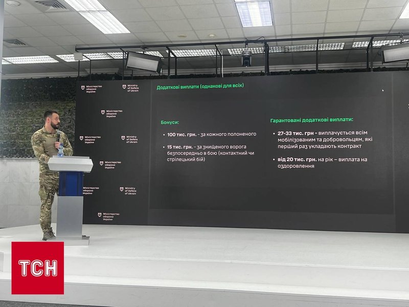 скриншот презентації Міноборони про додаткові виплати